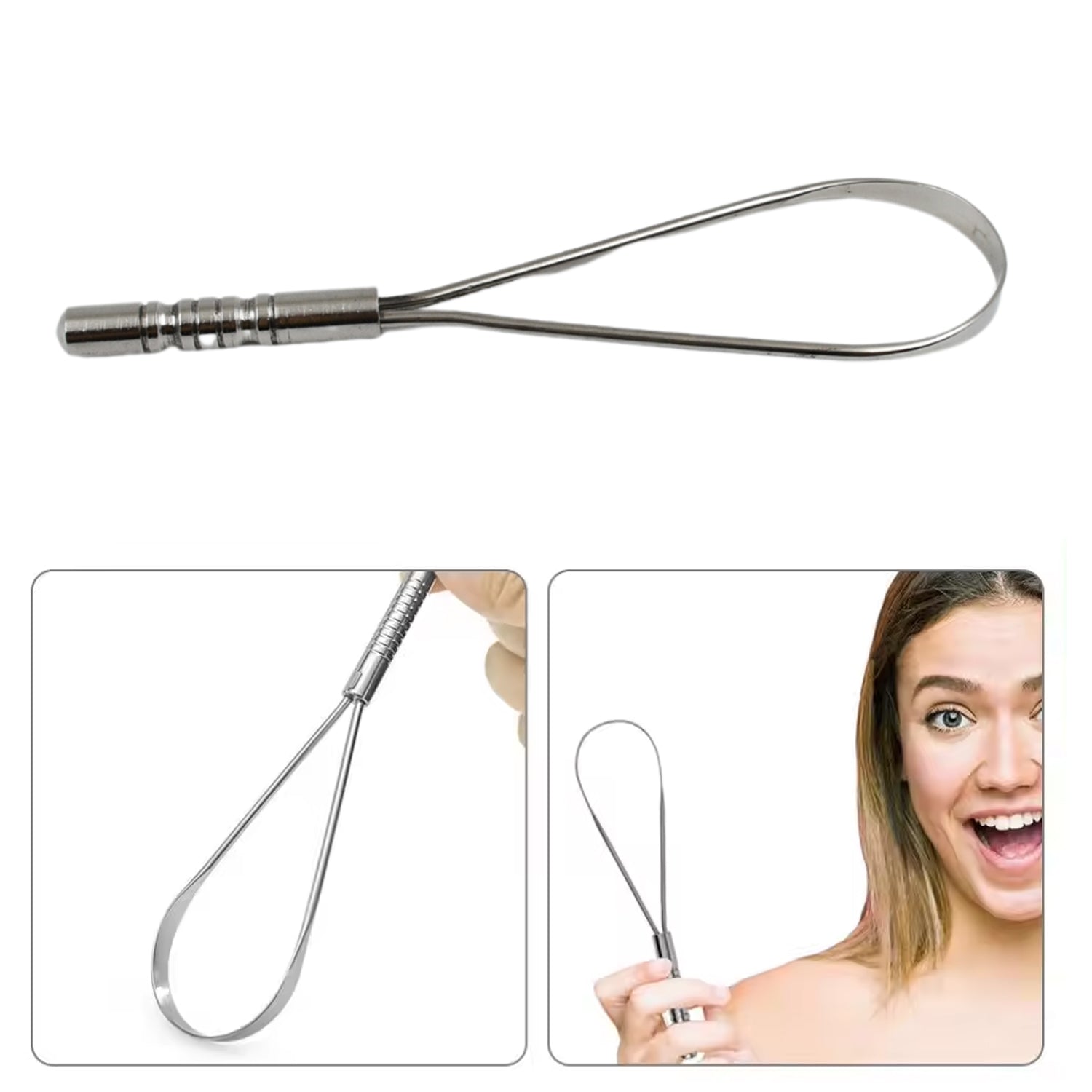 Steel Tongue Cleaner, Tongue Scraper (1 Pc) Steel Tongue Cleaner, Tongue Scraper (1 Pc)